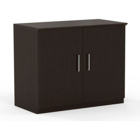 Medina Series 36" Storage Cabinet with Wood Doors Mocha