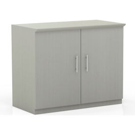 36" Storage Cabinet with Wood Doors Textured Sea Salt