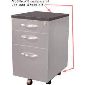 Aberdeen Series Pedestal Mobile Kit for APBF20 Suspended Credenzas Gray Steel
