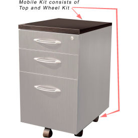 Aberdeen Pedestal Mobile Kit for Suspended Credenzas Mocha