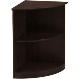 Quarter-Round Corner 2 Shelf Bookcase Mocha