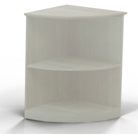 Medina Series Quarter-Round Corner 2 Shelf Bookcase Textured Sea Salt