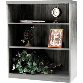 Aberdeen 3 Shelf Bookcase with 1 Fixed Shelf Gray Steel