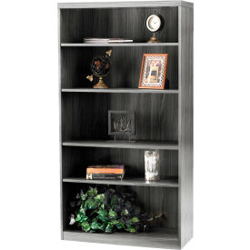 Aberdeen 5 Shelf Bookcase with Fixed Shelf Gray Steel