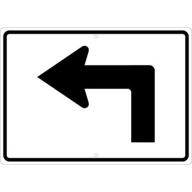 Traffic Sign, Advance Turn Arrow Left, 15" X 21", White