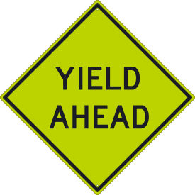 TM610DG Traffic Sign, Yield Ahead Sign, 30" X 30", Yellow