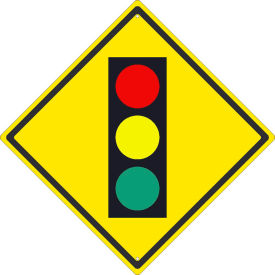 Traffic Sign, Intersection Traffic Light (Graphic), 24" x 24", Yellow