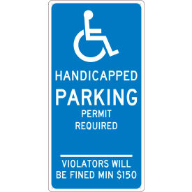 Traffic Sign, Reserved Parking Connecticut, 24" X 12", Blue