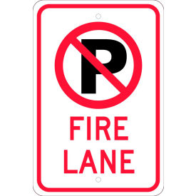 Traffic Sign, No Parking (Graphic) Fire Lane, 18" X 12", White