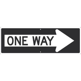 Traffic Sign, One Way Arrow Right, 12" X 36", White