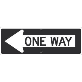 Traffic Sign, One Way Arrow Left, 12" X 36", White