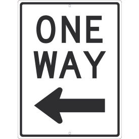 Traffic Sign, One Way Arrow Left, 24" x 18", White