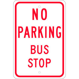 Traffic Sign, No Parking Bus Stop, 18" X 12", White