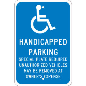 Traffic Sign, Reserved Parking Massachusetts, 18" X 12", Blue