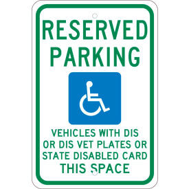 Traffic Sign, Reserved Parking Wisconsin, 18" X 12", White