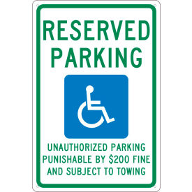 Traffic Sign, Reserved Parking Tennessee, 18" X 12", White
