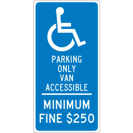 Traffic Sign, Reserved Van Parking California, 24" X 12", Blue