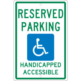 Traffic Sign, Reserved Parking Van Accessible, 18" X 12", White