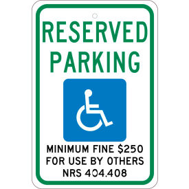 Traffic Sign, Reserved Parking Nevada, 18" X 12", White