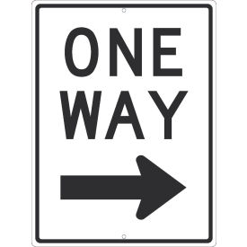 Traffic Sign, One Way Arrow Right, 24" x 18", White