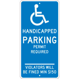 Traffic Sign, Reserved Parking Connecticut, 24" X 12", Blue