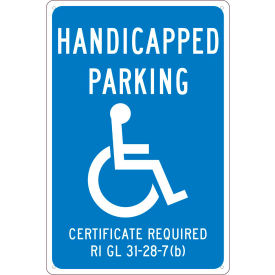 Traffic Sign, Reserved Parking Rhode Island, 18" X 12", Blue