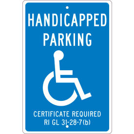Traffic Sign, Reserved Parking Rhode Island, 18" X 12", Blue