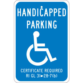 Traffic Sign, Reserved Parking Rhode Island, 18" X 12", Blue