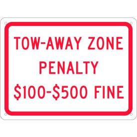 Traffic Sign, Virginia Tow Away Zone Penalty, 9" X 12", White