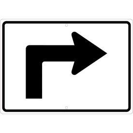 Traffic Sign, Advance Turn Arrow Right, 15" X 21", White