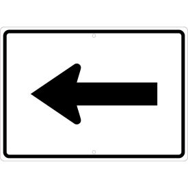 Traffic Sign, Auxiliary Arrow Left, 15" X 21", White