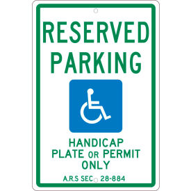 Traffic Sign, Reserved Parking Arizona, 18" X 12", White