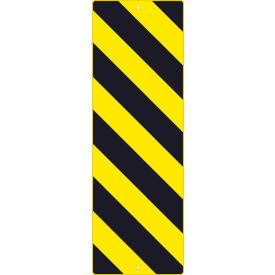NMC TM266K Left Stripe Yellow Object Marker Sign, 12" X 36", Yellow