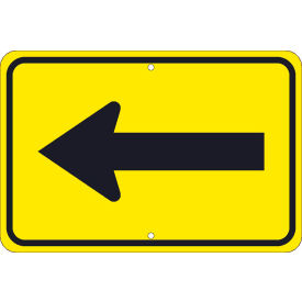 Traffic Sign, Large Arrow One Direction Sign, 12" X 18", Yellow