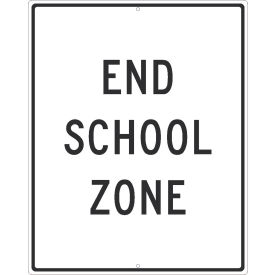 Traffic Sign, End School Zone, 30" X 24", White