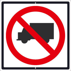 Traffic Sign, No Trucks Sign, 24" x 24", White