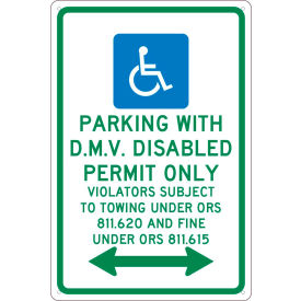 Traffic Sign, Reserved Parking Oregon, 18" X 12", White
