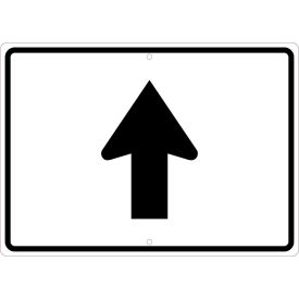 Traffic Sign, Aux Straight Arrow, 15" X 21", White