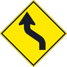 Traffic Sign, Lane Shift Arrow Right Sign, 30" X 30", Yellow