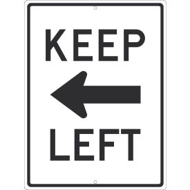 Traffic Sign, Keep Left Arrow (Graphic), 24" x 18", White