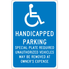 Traffic Sign, Reserved Parking in Massachusetts, 18" X 12", Blue