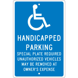 Traffic Sign, Reserved Parking Massachusetts, 18" X 12", Blue
