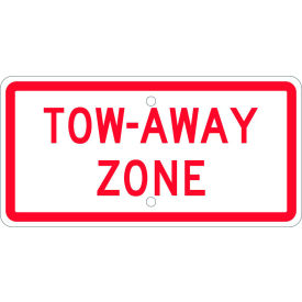 Traffic Sign, Tow-Away Zone, 6" X 12", White