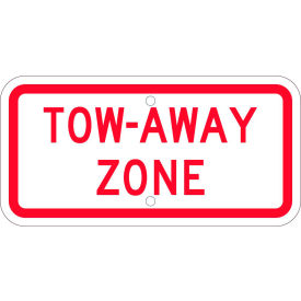 Traffic Sign, Tow-Away Zone, 6" X 12", White