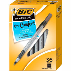 Round Stic Grip Xtra Comfort Ballpoint Pen, Black, 1.2mm, Medium, 36/Pack