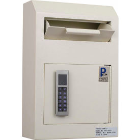 Wall Mount Drop Box with Electronic Lock 10" x 4-1/4" x 15" Beige