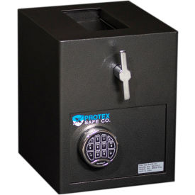 Mini Rotary Hopper Depository Safe With Electronic Lock 12-1/2" x 14" x 16" Gray