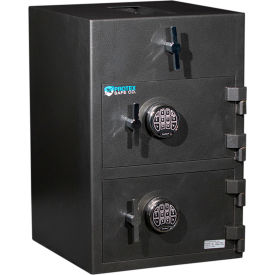 Large Top Loading Dual-Door Depository Safe With Electronic Lock 20"x20"x30" Gray