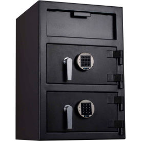 Large Dual-Door Front Loading Depository Safe with Electronic Lock 20"x20"x30" Gray