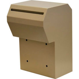 Through-The-Door Depository Drop Box With Tubular Key Lock 10" x 9-3/8" x 15" Beige